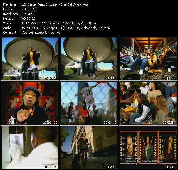 Chingy Feat. J. Weav video ”One Call Away” from dvd ”Hot Video February 2004”