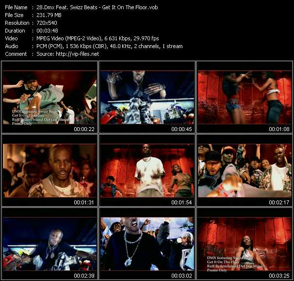 Dmx Feat. Swizz Beatz video ”Get It On The Floor” from dvd ”Hot Video February 2004”