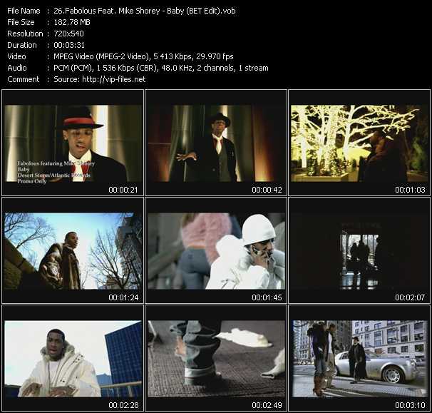 Fabolous Feat. Mike Shorey video ”Baby (BET Edit)” from dvd ”Hot Video February 2005”