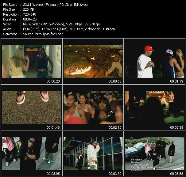 Lil' Wayne video ”Fireman (PO Clean Edit)” from dvd ”Hot Video February 2006”