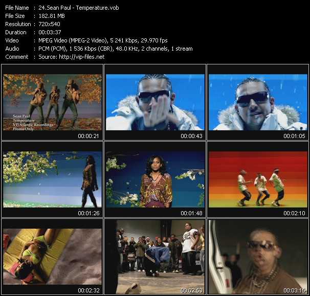 Sean Paul video ”Temperature” from dvd ”Hot Video February 2006”