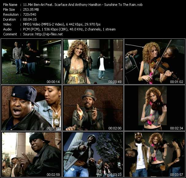 Miri Ben-Ari Feat. Scarface And Anthony Hamilton video ”Sunshine To The Rain” from dvd ”Hot Video March 2005”