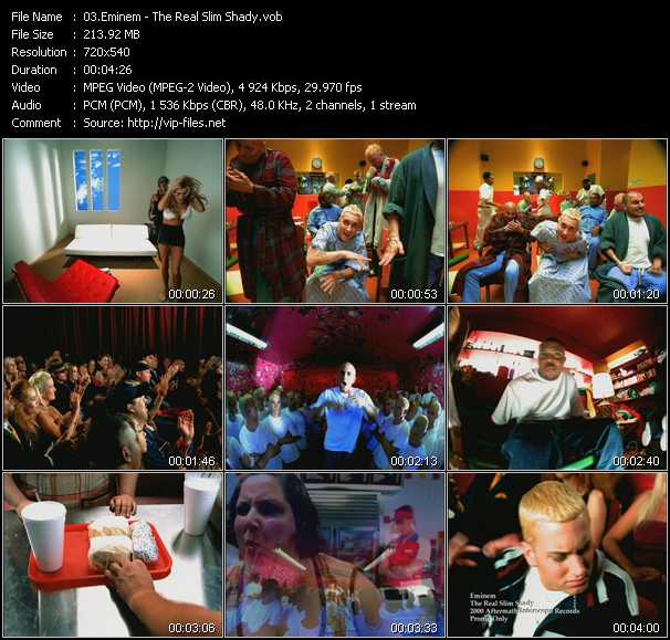 Eminem video ”The Real Slim Shady” from dvd ”Hot Video May 2000”