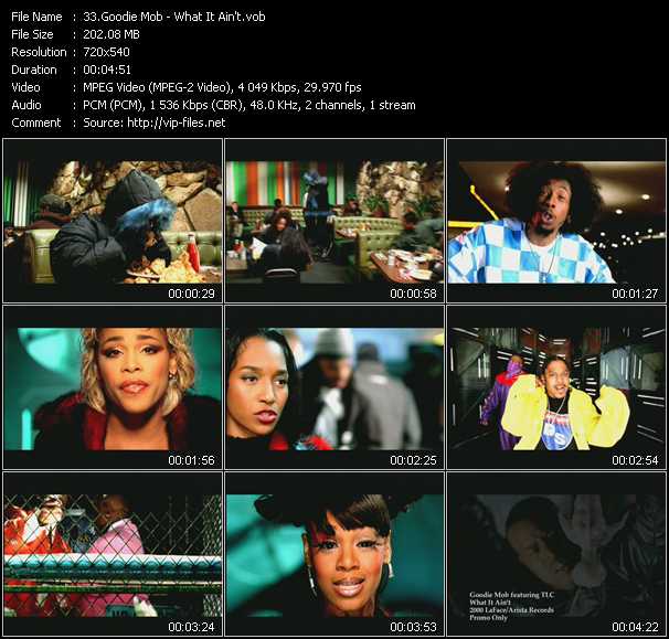 Goodie Mob Feat. TLC video ”What It Ain't” from dvd ”Hot Video May 2000”