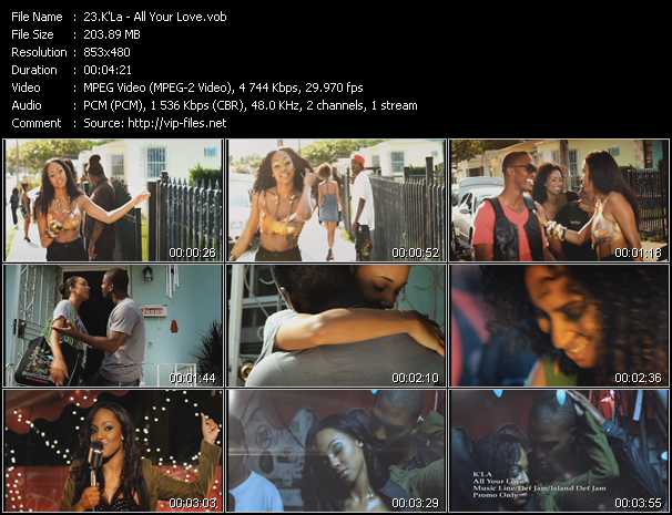 K'La video ”All Your Love” from dvd ”Hot Video July 2011”