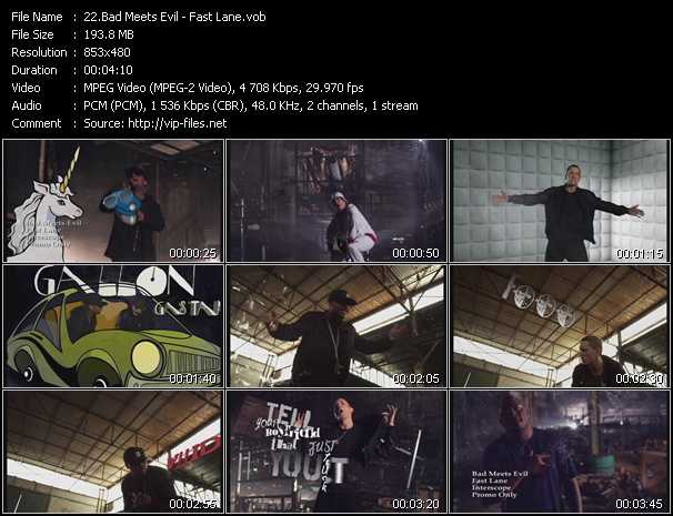 Bad Meets Evil (Eminem And Royce Da 5'9'') video ”Fast Lane” from dvd ”Hot Video August 2011”