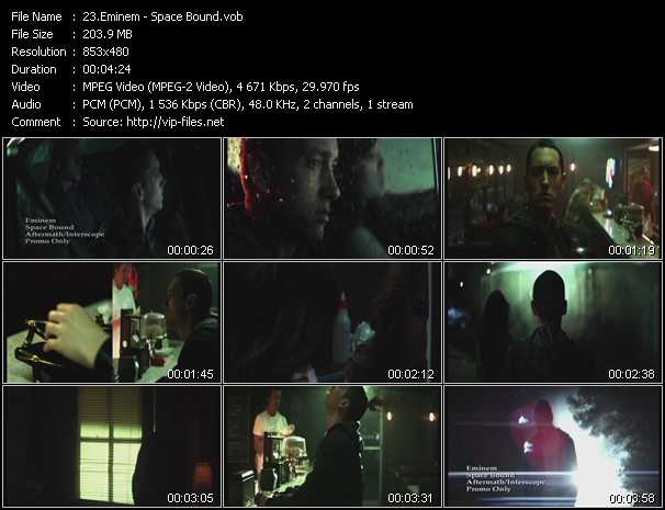 Eminem video ”Space Bound” from dvd ”Hot Video August 2011”