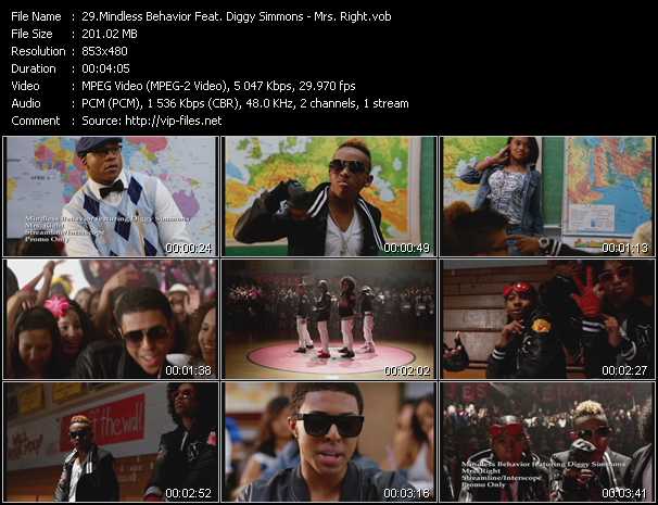 Mindless Behavior Feat. Diggy Simmons video ”Mrs. Right” from dvd ”Hot Video September 2011”