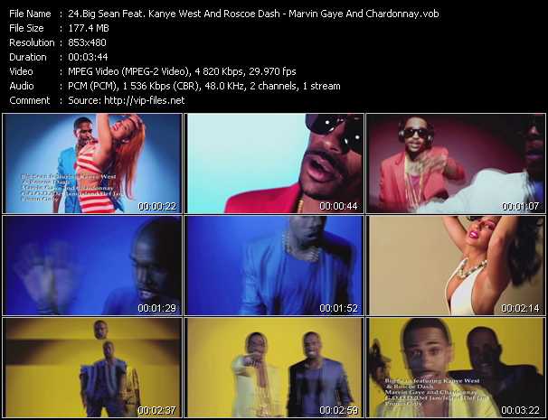 Big Sean Feat. Kanye West And Roscoe Dash video ”Marvin Gaye And Chardonnay” from dvd ”Hot Video November 2011”