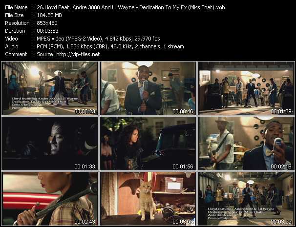 Lloyd Feat. Andre 3000 And Lil' Wayne video ”Dedication To My Ex (Miss That)” from dvd ”Hot Video November 2011”