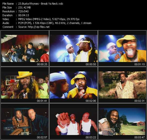 Busta Rhymes video ”Break Ya Neck” from dvd ”Hot Video December 2001”