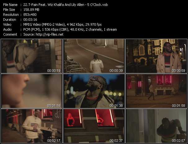 T-Pain Feat. Wiz Khalifa And Lily Allen video ”5 O'Clock” from dvd ”Hot Video December 2011”