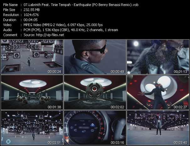 Labrinth Feat. Tinie Tempah video ”Earthquake (PO Benny Benassi Remix)” from dvd ”UK Chart Video December 2011”