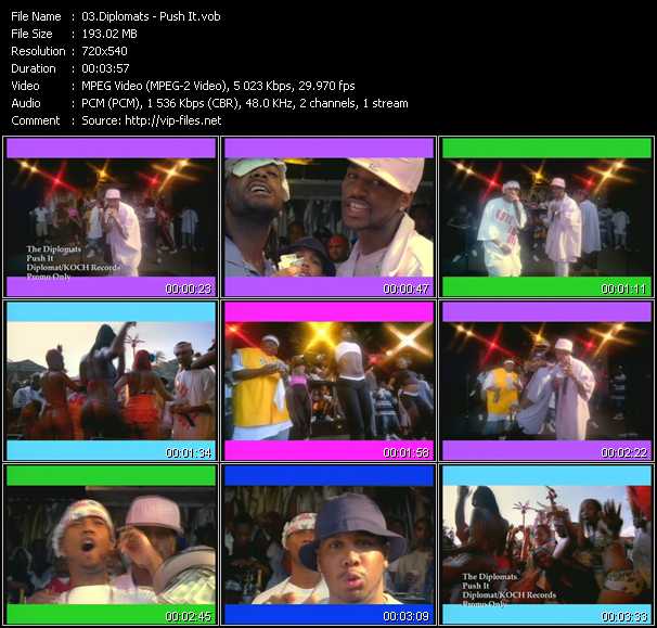 Diplomats Feat. Cam'ron, J.R. Writer, Jim Jones And Juelz Santana video ”Push It” from dvd ”Urban Video January 2005”