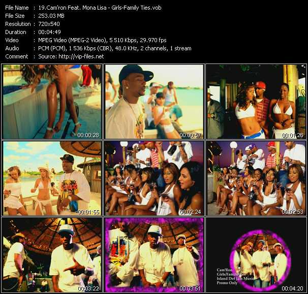 Cam'ron Feat. Mona Lisa video ”Girls-Family Ties” from dvd ”Urban Video January 2005”