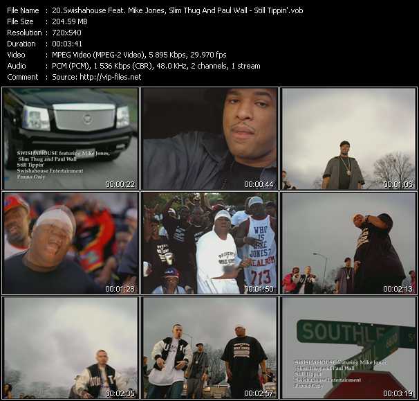 Swishahouse Feat. Mike Jones, Slim Thug And Paul Wall video ”Still Tippin'” from dvd ”Urban Video January 2005”