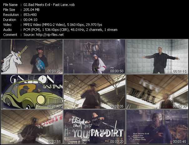 Bad Meets Evil (Eminem And Royce Da 5'9'') video ”Fast Lane” from dvd ”Urban Video August 2011”