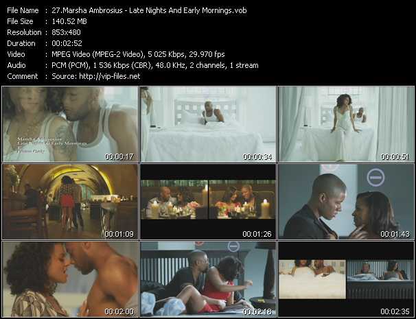 Marsha Ambrosius video ”Late Nights And Early Mornings” from dvd ”Urban Video August 2011”