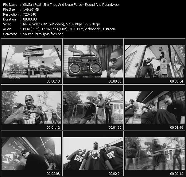 Sun Feat. Slim Thug And Brute Force video ”Round And Round” from dvd ”Urban Video November 2011”