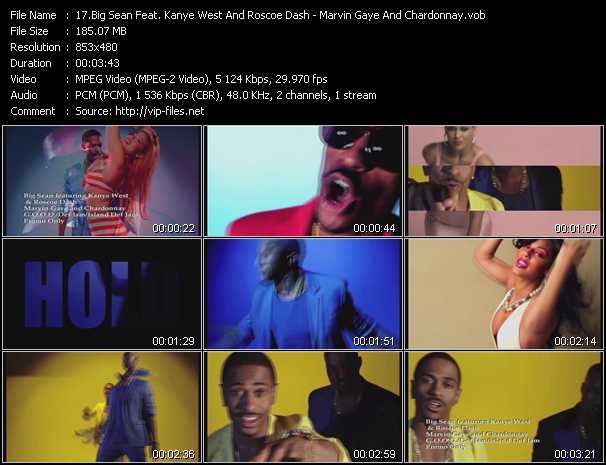 Big Sean Feat. Kanye West And Roscoe Dash video ”Marvin Gaye And Chardonnay” from dvd ”Urban Video November 2011”