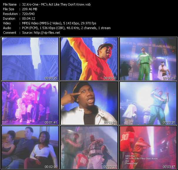 Krs-One video ”MC's Act Like They Don't Know” from dvd ”Urban Video November 2011”