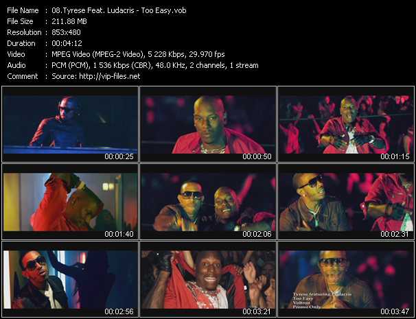 Tyrese Feat. Ludacris video ”Too Easy” from dvd ”Urban Video December 2011”