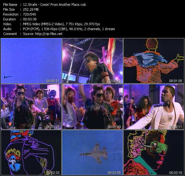 Strafe video ”Comin' From Another Place” from dvd ”Rock America Dance February 1986”