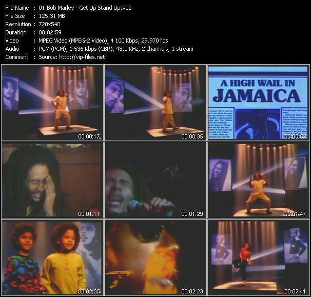 Bob Marley video ”Get Up Stand Up” from dvd ”Screenplay VJ-Pro Classic Vision Reggae Vol.1 February 2006”