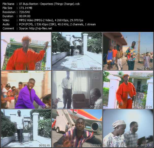 Buju Banton video ”Deportees (Things Change)” from dvd ”Screenplay VJ-Pro Classic Vision Reggae Vol.1 February 2006”