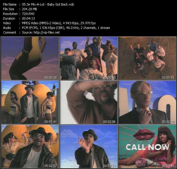 Sir Mix-A-Lot video ”Baby Got Back” from dvd ”Screenplay VJ-Pro Classic Vision Old Skool Vol.2 October 2005”