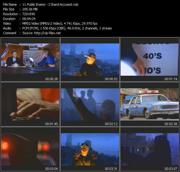 Public Enemy video ”I Stand Accused” from dvd ”Screenplay VJ-Pro Classic Vision Old Skool Vol.2 October 2005”