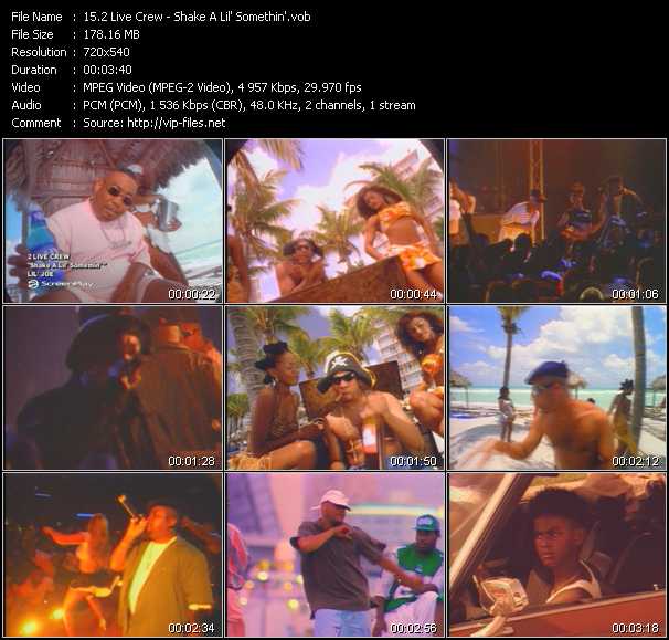 2 Live Crew video ”Shake A Lil' Somethin'” from dvd ”Screenplay VJ-Pro Classic Vision Old Skool Vol.2 October 2005”