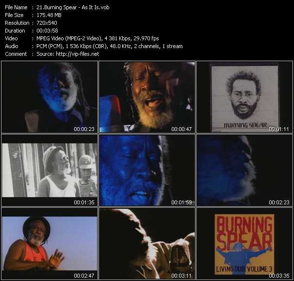 Burning Spear video ”As It Is” from dvd ”Screenplay VJ-Pro Classic Vision Reggae Vol.2 December 2007”