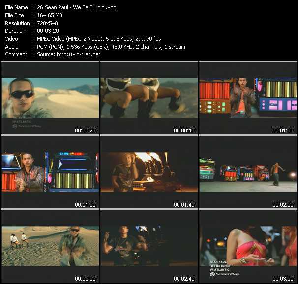 Sean Paul video ”We Be Burnin'” from dvd ”Screenplay VJ-Pro Dance Vision November 2005”