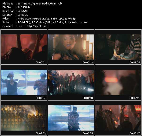 Trina video ”Long Heels Red Bottoms” from dvd ”Screenplay VJ-Pro Dance Vision December 2011”