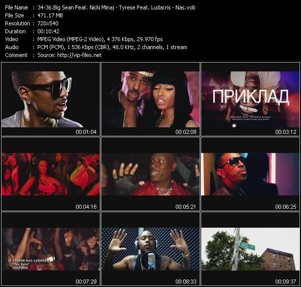 Download Music Video: Big Sean Feat. Nicki Minaj - Tyrese Feat. Ludacris - Nas - Dance (ASS) - Too Easy - Nasty 