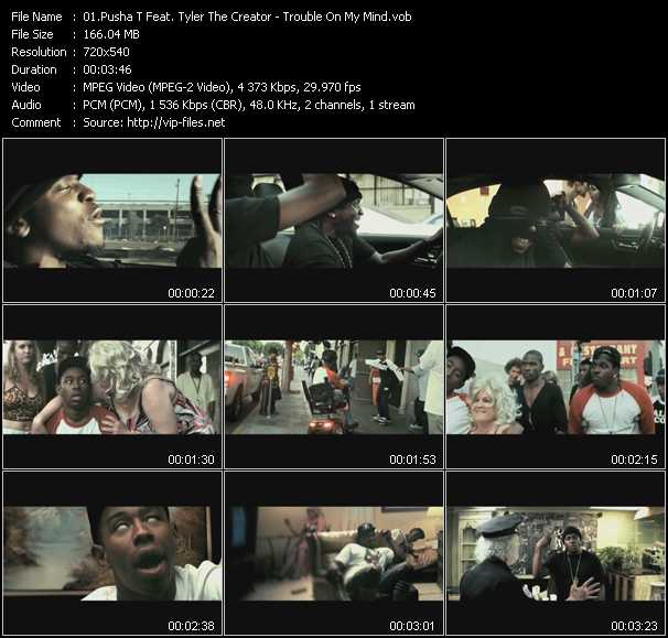 Pusha T Feat. Tyler, The Creator video ”Trouble On My Mind” from dvd ”Screenplay VJ-Pro Urban Vision August 2011”