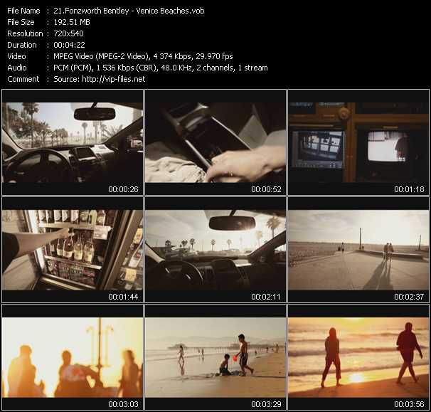 Fonzworth Bentley video ”Venice Beaches” from dvd ”Screenplay VJ-Pro Urban Vision August 2011”