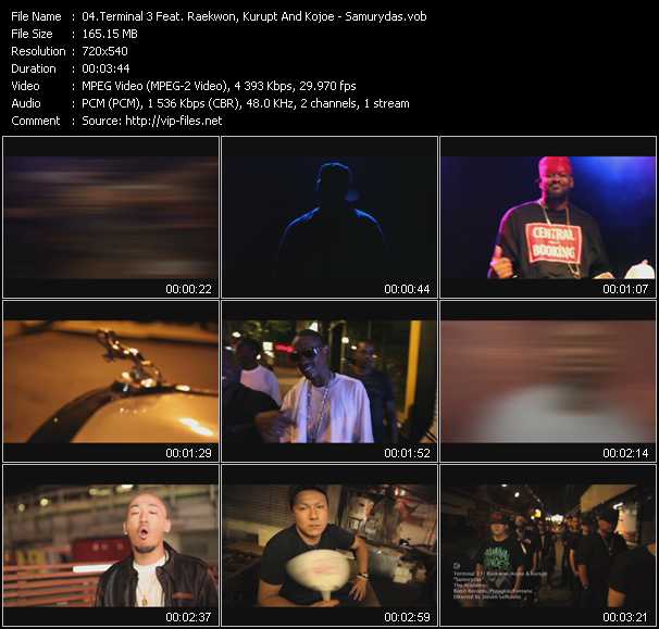 Terminal 3 Feat. Raekwon, Kurupt And Kojoe video ”Samurydas” from dvd ”Screenplay VJ-Pro Urban Vision October 2011”