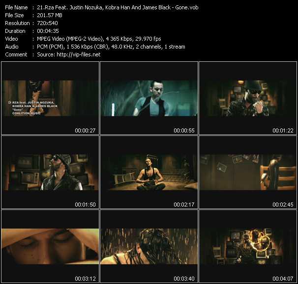 RZA Feat. Justin Nozuka, Kobra Khan And James Black video ”Gone” from dvd ”Screenplay VJ-Pro Urban Vision December 2011”