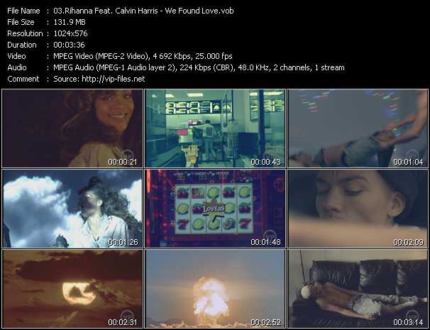 Rihanna Feat. Calvin Harris video ”We Found Love” from dvd ”The Video Pool UK November 2011”