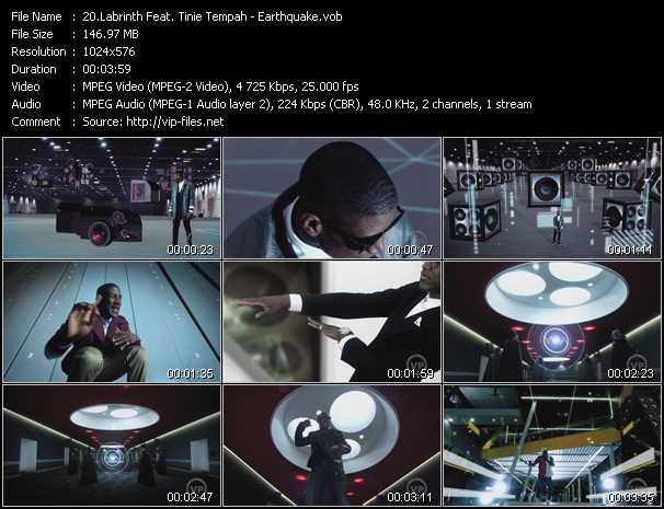 Labrinth Feat. Tinie Tempah video ”Earthquake” from dvd ”The Video Pool UK November 2011”