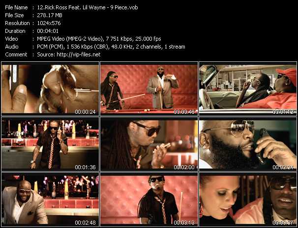 Rick Ross Feat. Lil' Wayne video ”9 Piece” from dvd ”Vip-Express Videos July 2011 Vol.2”