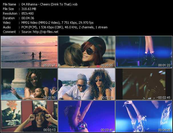 Rihanna video ”Cheers (Drink To That)” from dvd ”Vip-Express Videos August 2011 Vol.3”