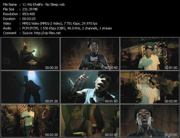 Wiz Khalifa video ”No Sleep” from dvd ”Vip-Express Videos September 2011 Vol.1”