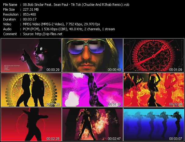 Bob Sinclar Feat. Sean Paul video ”Tik Tok (Chuckie And R3hab Remix)” from dvd ”DTVideos Club Remixes Vol.30”