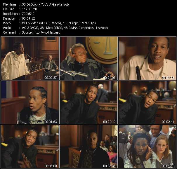 Dj Quik video ”You'z A Ganxta” from dvd ”ETV Network Vital Dance 9022 July 1999”