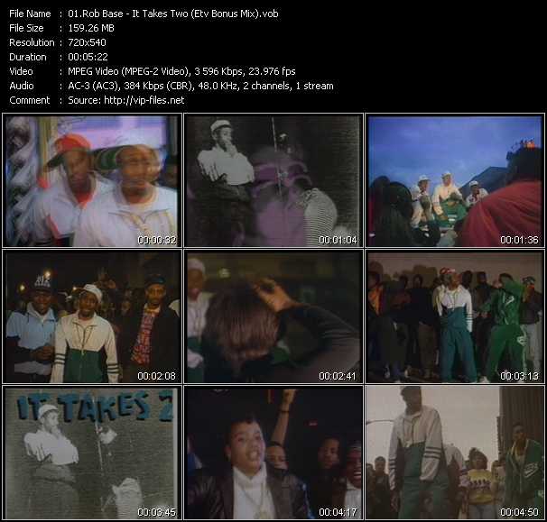 Rob Base video ”It Takes Two (ETV Bonus Mix)” from dvd ”ETV Network Vital Hitz 2005 February 1998”