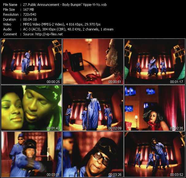 Public Announcement video ”Body Bumpin' Yippie-Yi-Yo” from dvd ”ETV Network Vital Hitz 2006 March 1998”