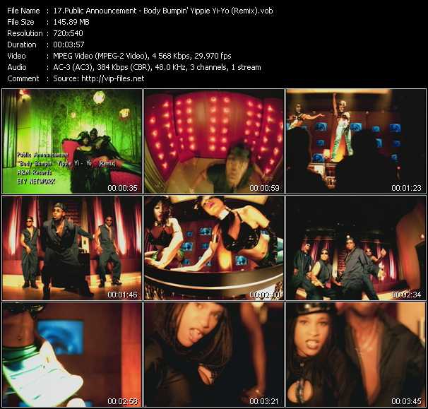 Public Announcement video ”Body Bumpin' Yippie Yi-Yo (Remix)” from dvd ”ETV Network Vital Hitz 2009 June 1998”